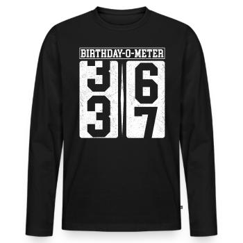 Birthday-O-Meter 37 Happy 37th Birthday Celebrant - Men's Premium Organic Long Sleeve Shirt - black - Front - Nico (187cm)