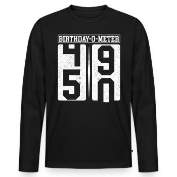 Anniversaire-O-Mètre 50 Joyeux 50e anniversaire Célébrant - T-shirt manches longues Premium bio Homme - noir - Devant - Nico (187cm)