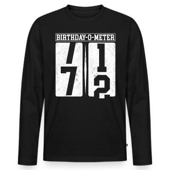 Birthday-O-Meter 72 Happy 72nd Birthday Celebrant - Men's Premium Organic Long Sleeve Shirt - black - Front - Nico (187cm)