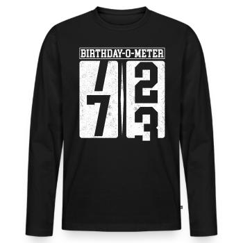 Birthday-O-Meter 73 Happy 73rd Birthday Celebrant - Men's Premium Organic Long Sleeve Shirt - black - Front - Nico (187cm)
