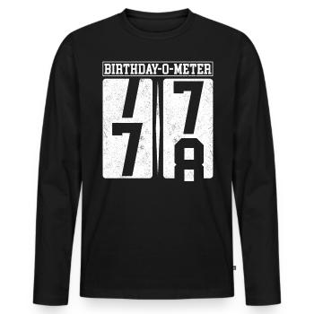 Birthday-O-Meter 78 Joyeux 78e anniversaire Célébrant - T-shirt manches longues Premium bio Homme - noir - Devant - Nico (187cm)