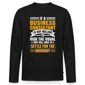 Business Consultant Risk - Männer Premium Bio Langarmshirt - Schwarz - Vorne - Nico (187cm)