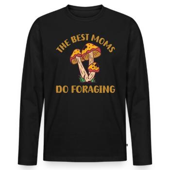 The Best Moms Do Foraging Mushroom Hunter Foraging - Men's Premium Organic Long Sleeve Shirt - black - Front - Nico (187cm)