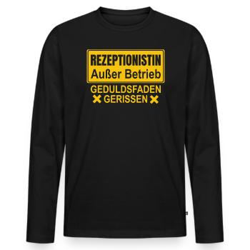 Rezeptionistin Außer Betrieb - Männer Premium Bio Langarmshirt - Schwarz - Vorne - Nico (187cm)