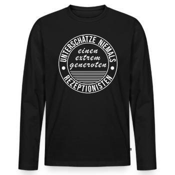 Unterschätze Niemals Einen Extrem - Männer Premium Bio Langarmshirt - Schwarz - Vorne - Nico (187cm)