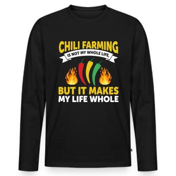 Chili Farming Is Not My Whole Life - Men's Premium Organic Long Sleeve Shirt - black - Front - Nico (187cm)