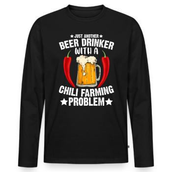 Just Another Beer Drinker - Männer Premium Bio Langarmshirt - Schwarz - Vorne - Nico (187cm)