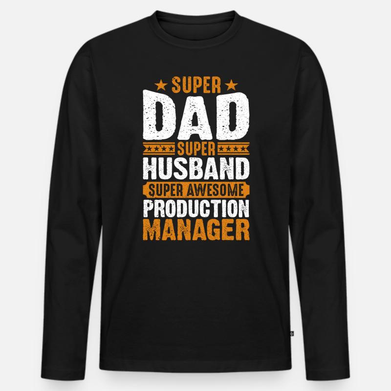 Super Dad Super Husband - Männer Premium Bio Langarmshirt - Schwarz