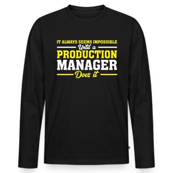 It Always Seems Impossible - Männer Premium Bio Langarmshirt - Schwarz - Vorne - Nico (187cm)