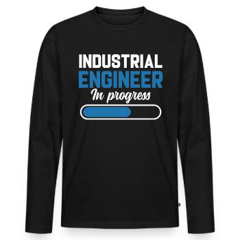 Ingénieur industriel en cours - T-shirt manches longues Premium bio Homme - noir - Devant - Nico (187cm)