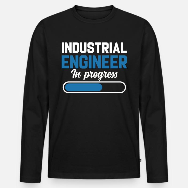 Industrial Engineer In Progress - Men's Premium Organic Long Sleeve Shirt - black