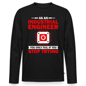 As An Industrial Engineer - Men's Premium Organic Long Sleeve Shirt - black - Front - Nico (187cm)