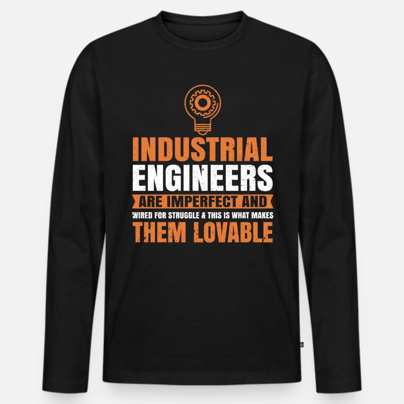 Industrial Engineers Are Imperfect - Männer Premium Bio Langarmshirt - Schwarz