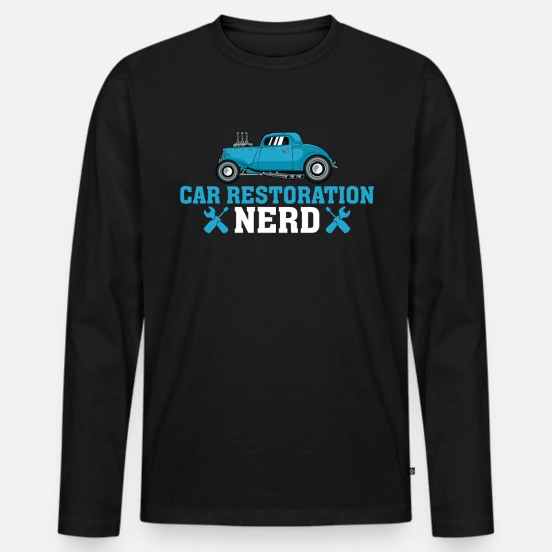Car Restoration Nerd - Männer Premium Bio Langarmshirt - Schwarz