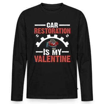 Car Restoration Is My Valentine - Men's Premium Organic Long Sleeve Shirt - black - Front - Nico (187cm)