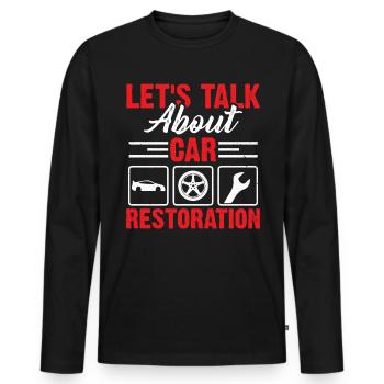 Parlons de la restauration de voiture - T-shirt manches longues Premium bio Homme - noir - Devant - Nico (187cm)