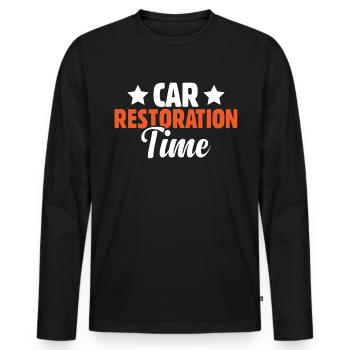 Car Restoration Time - Men's Premium Organic Long Sleeve Shirt - black - Front - Nico (187cm)