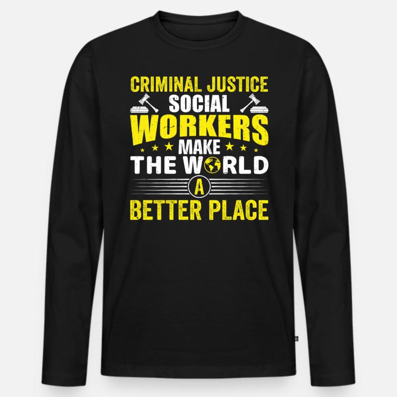 Criminal Justice Social Workers - Männer Premium Bio Langarmshirt - Schwarz