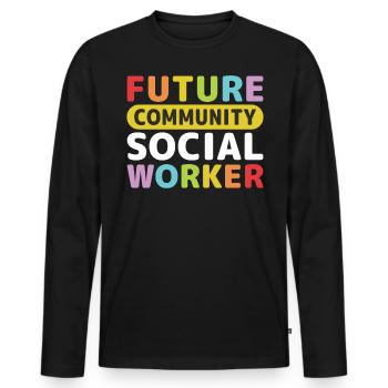 Future Community Social Worker - Männer Premium Bio Langarmshirt - Schwarz - Vorne - Nico (187cm)