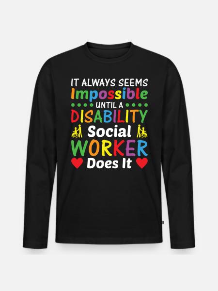 It Always Seems Impossible - Men's Premium Organic Long Sleeve Shirt - black