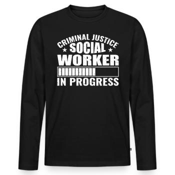 Future Community Social Worker - Männer Premium Bio Langarmshirt - Schwarz - Vorne - Nico (187cm)