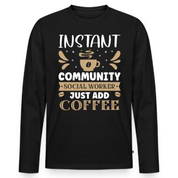 Instant Community Social Worker - Männer Premium Bio Langarmshirt - Schwarz - Vorne - Nico (187cm)