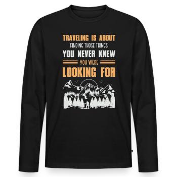 Mountaineer Mountain Climbing Hiking Hike Hiker - Männer Premium Bio Langarmshirt - Schwarz - Vorne - Nico (187cm)