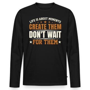 Voyage Voyage Escapade Vacances Touriste - T-shirt manches longues Premium bio Homme - noir - Devant - Nico (187cm)