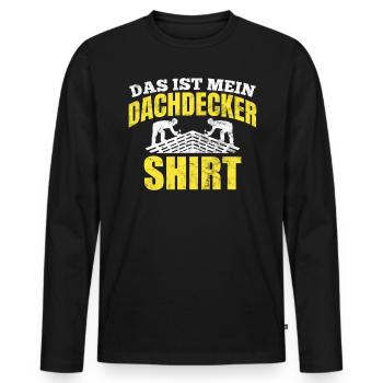 Das Ist Mein Dachdecker Shirt - Männer Premium Bio Langarmshirt - Schwarz - Vorne - Nico (187cm)