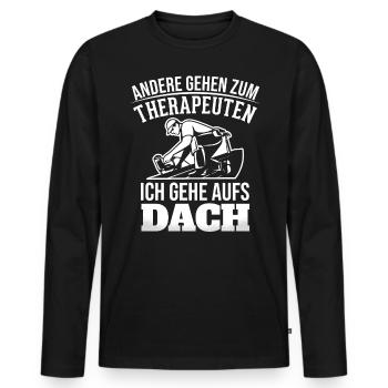 Andere Gehen Zum Therapeuten Ich Gehe - Männer Premium Bio Langarmshirt - Schwarz - Vorne - Nico (187cm)