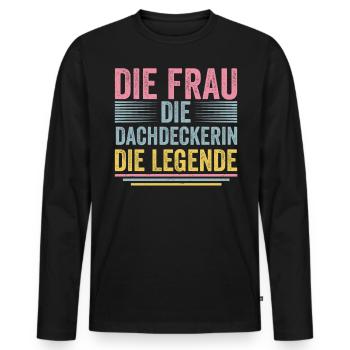 Die Frau Die Dachdeckerin Die Legende - Männer Premium Bio Langarmshirt - Schwarz - Vorne - Nico (187cm)