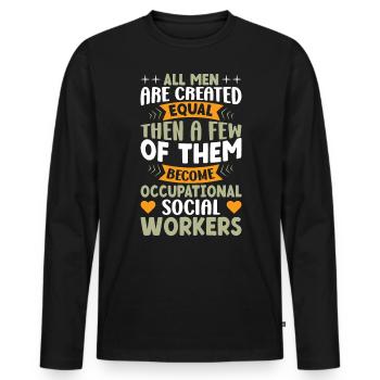 All Men Are Created Equal - Männer Premium Bio Langarmshirt - Schwarz - Vorne - Nico (187cm)
