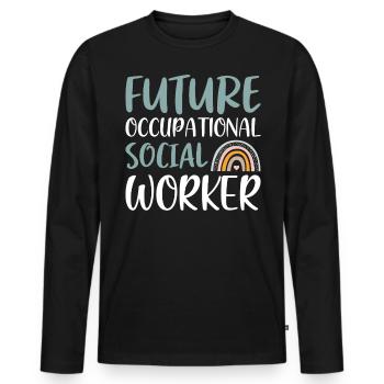 Future Occupational Social Worker - Männer Premium Bio Langarmshirt - Schwarz - Vorne - Nico (187cm)