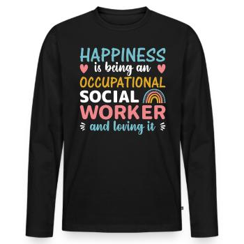 Happiness Is Being A Occupational Worker - Männer Premium Bio Langarmshirt - Schwarz - Vorne - Nico (187cm)