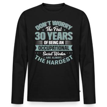 Être un travailleur social professionnel - T-shirt manches longues Premium bio Homme - noir - Devant - Nico (187cm)