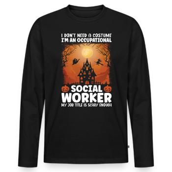 I Am An Occupational Social Worker - Männer Premium Bio Langarmshirt - Schwarz - Vorne - Nico (187cm)