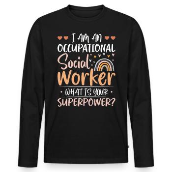 I Am An Occupational Social Worker - Männer Premium Bio Langarmshirt - Schwarz - Vorne - Nico (187cm)