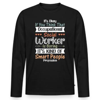 Travailleur professionnel Smart Profession - T-shirt manches longues Premium bio Homme - noir - Devant - Nico (187cm)