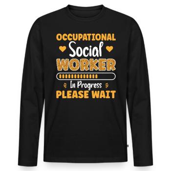 Occupational Social Worker In Progress - Männer Premium Bio Langarmshirt - Schwarz - Vorne - Nico (187cm)