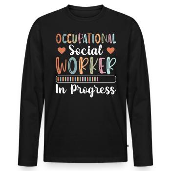 Occupational Social Worker In Progress - Männer Premium Bio Langarmshirt - Schwarz - Vorne - Nico (187cm)