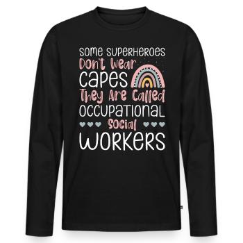 Some Superheroes Don't Wear Capes - Men's Premium Organic Long Sleeve Shirt - black - Front - Nico (187cm)