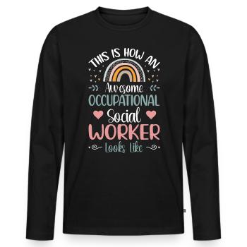 Awesome Occupational Social Worker - Männer Premium Bio Langarmshirt - Schwarz - Vorne - Nico (187cm)