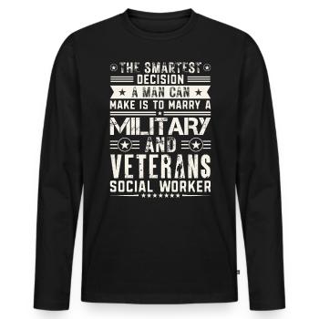 The Smartest Decision A Man Can Make - Men's Premium Organic Long Sleeve Shirt - black - Front - Nico (187cm)