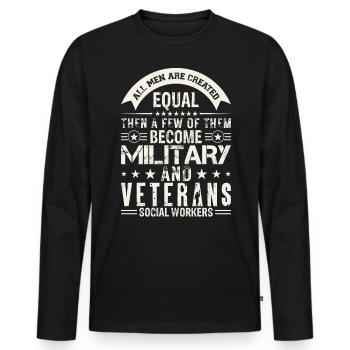 All Men Created Equal Military Veterans - Männer Premium Bio Langarmshirt - Schwarz - Vorne - Nico (187cm)