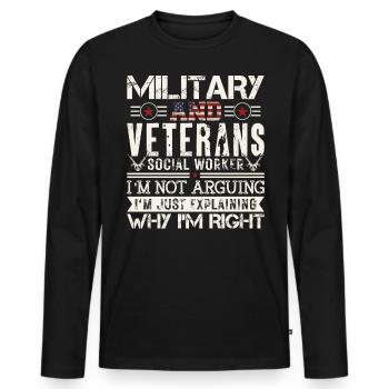 Military And Veternas Social Worker - Men's Premium Organic Long Sleeve Shirt - black - Front - Nico (187cm)