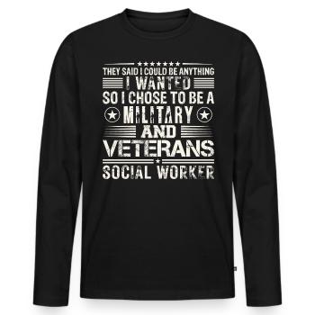 They Said I Could Be Anything I Wanted - Men's Premium Organic Long Sleeve Shirt - black - Front - Nico (187cm)