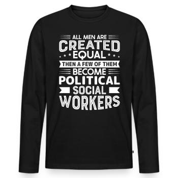 All Men Are Created Equal - Männer Premium Bio Langarmshirt - Schwarz - Vorne - Nico (187cm)