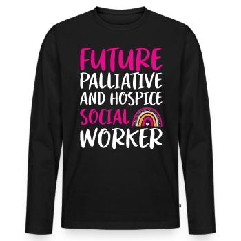Future Palliative Hospice Social Worker - Men's Premium Organic Long Sleeve Shirt - black - Front - Nico (187cm)