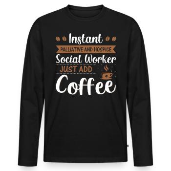 Instant Palliative And Hospice Worker - Men's Premium Organic Long Sleeve Shirt - black - Front - Nico (187cm)