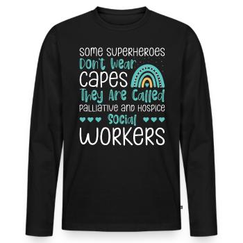 Some Superheroes Do Not Wear Capes - Men's Premium Organic Long Sleeve Shirt - black - Front - Nico (187cm)